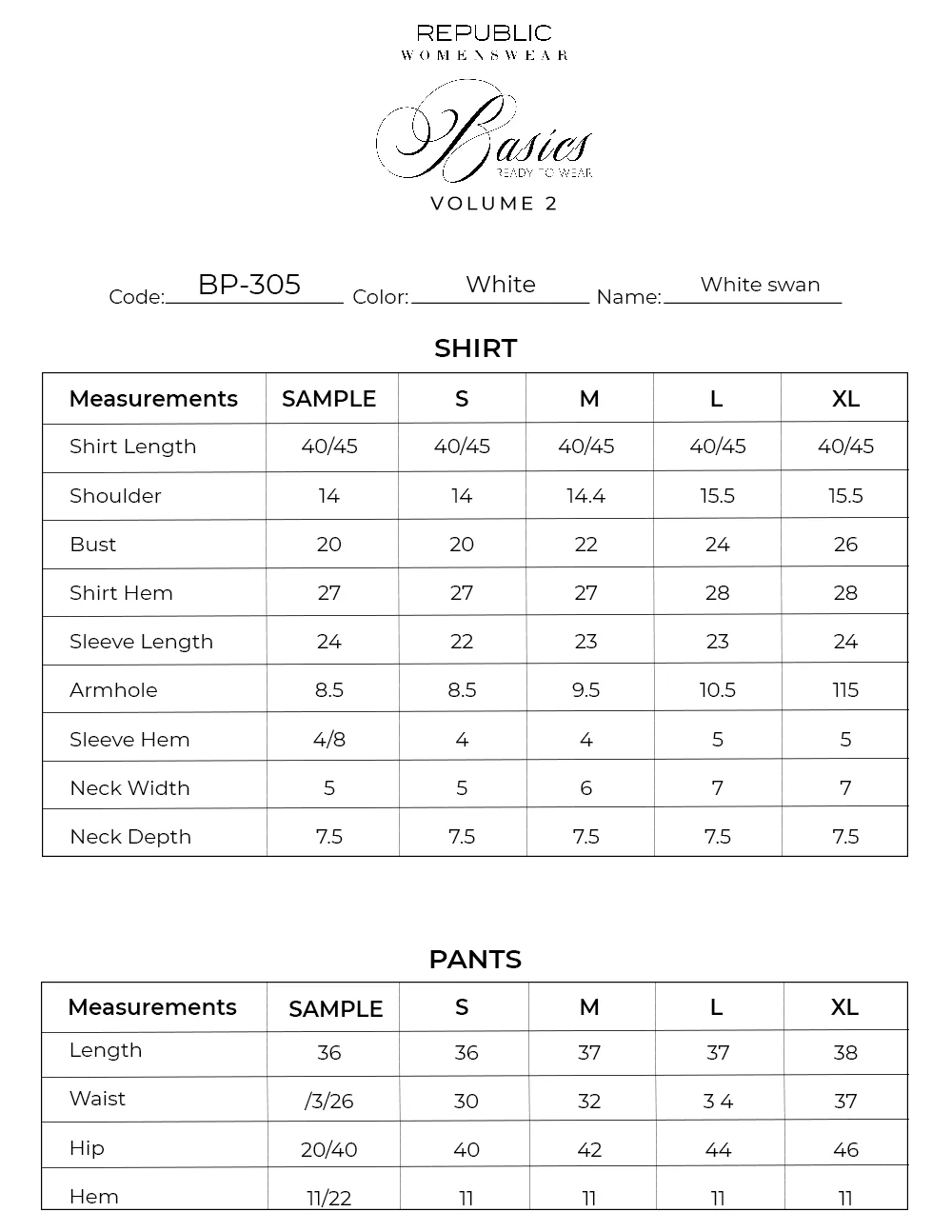 White Swan | Basics Vol 2 '26 | Republic Womenswear