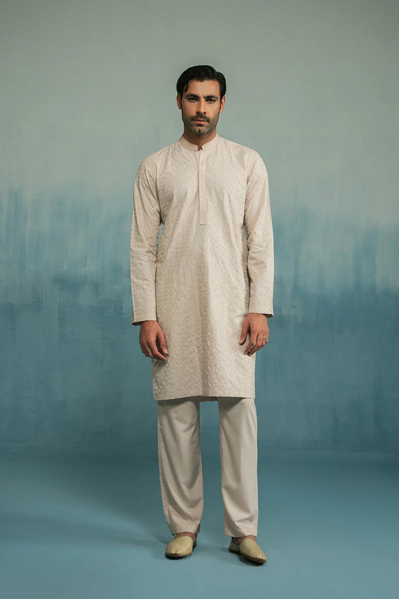 'Cream' Embroidered Kurta Pajama | REPUBLIC MENSWEAR