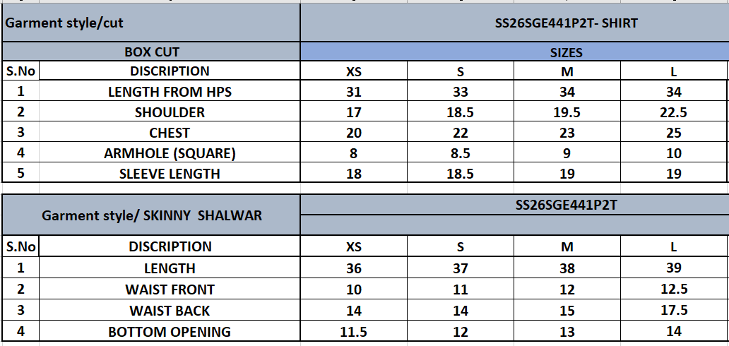 SS26SGE441P2T | New Arrivals | Sana Safinaz