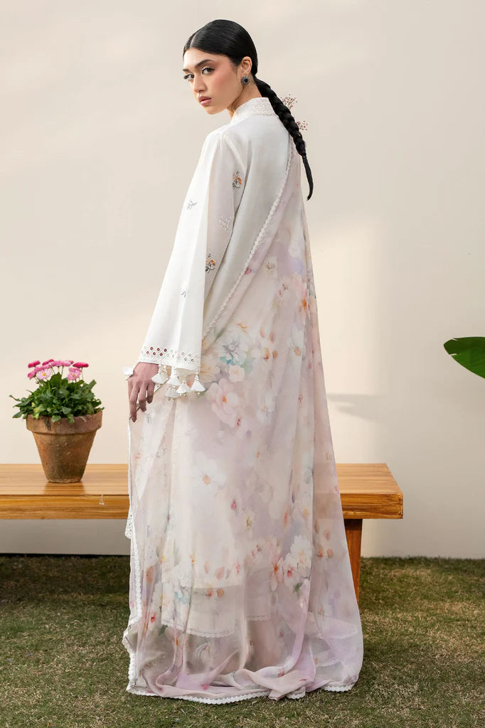 PRISTINE IVORY-3PC EMBROIDERED LAWN SUIT | Cross Stitch
