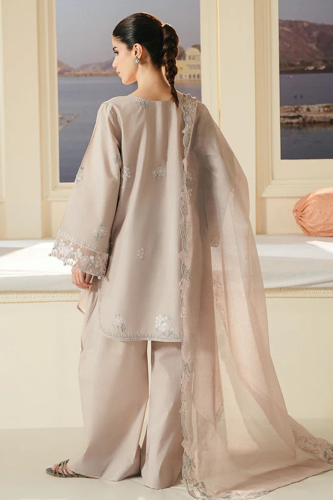 SOFT UMBER-3PC EMBROIDERED LAWN SUIT | Cross Stitch