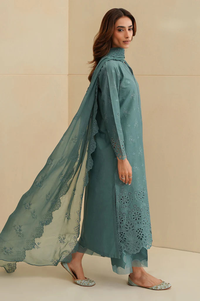 FLEUR WHISPER-3PC CHIKANKARI SUIT | Cross Stitch