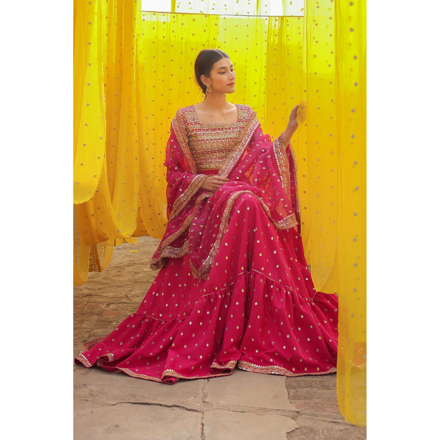 CANDY PINK LEHENGA CHOLI | ZARI-FORMAL | DYOT
