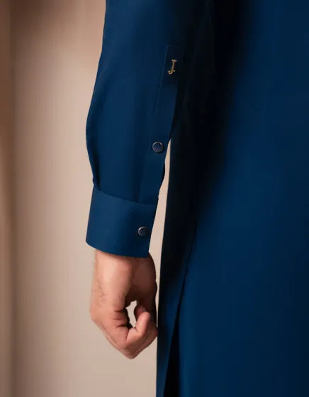 BLUE BLENDED KURTA TROUSER | JUNAID JAMSHED MENSWEAR
