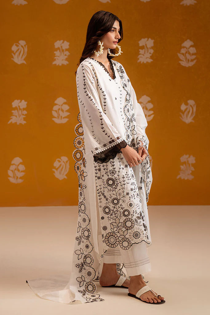 PRISTINE NOIR-3PC CHIKANKARI SUIT | Cross Stitch