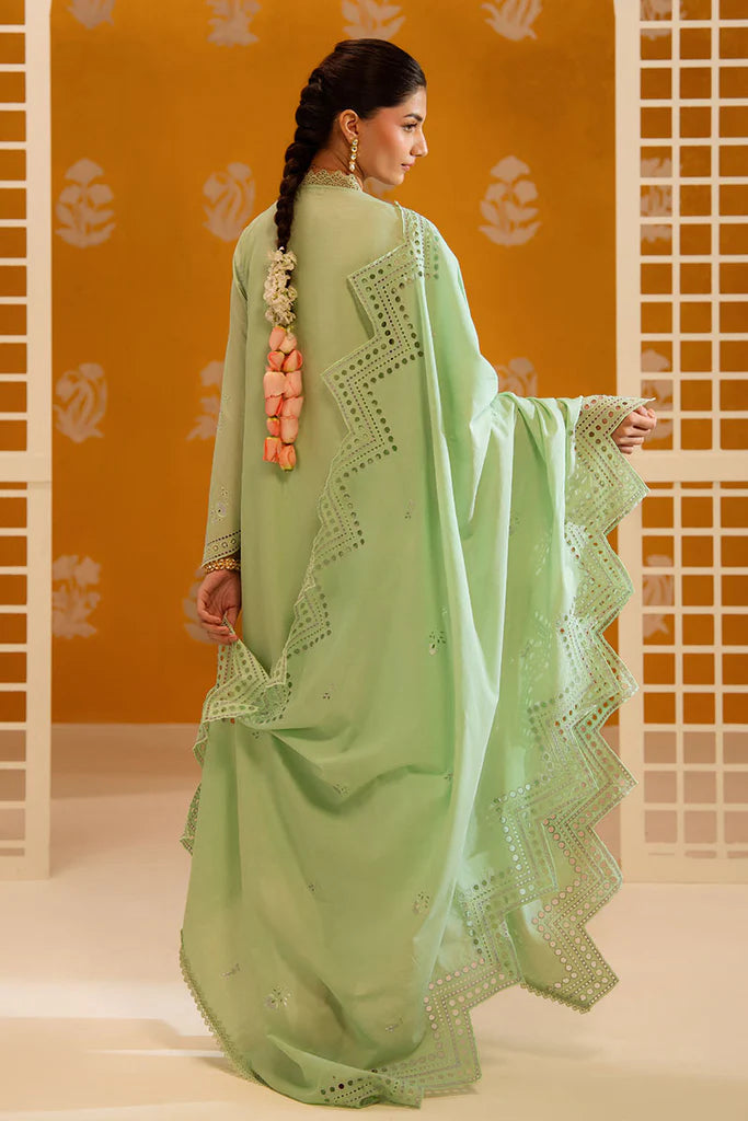 PEPPER MINT-3PC CHIKANKARI SUIT | Cross Stitch