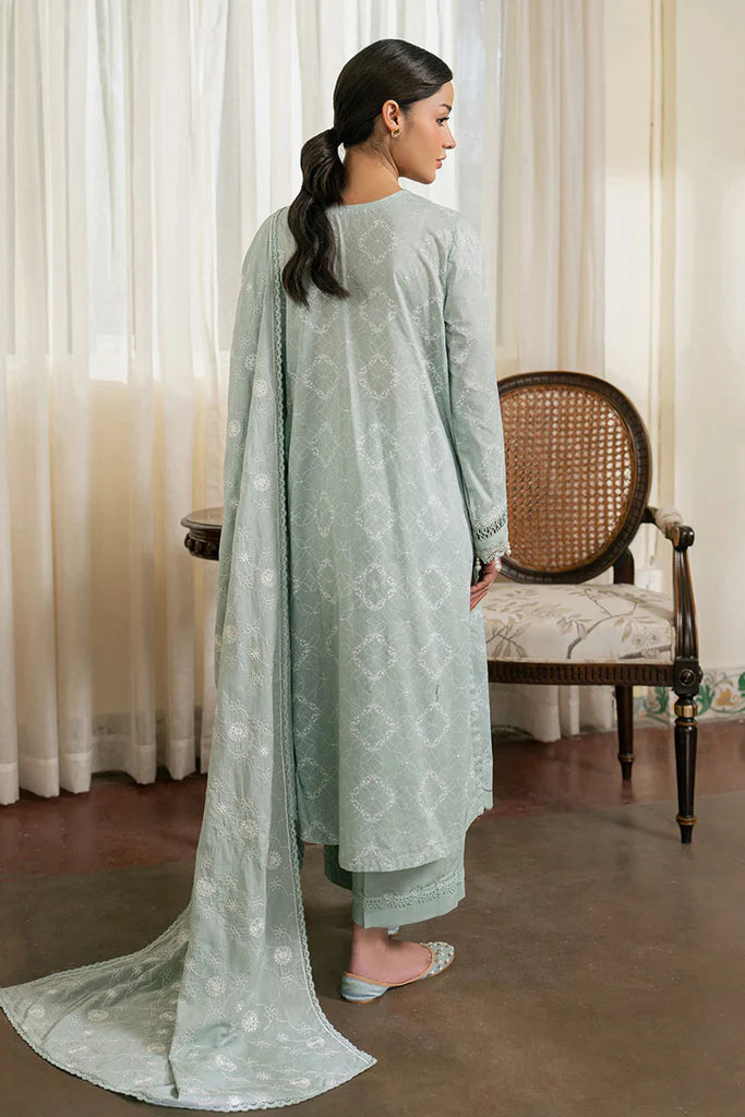 SAGE REVERIE- 3PC EMBROIDERED LAWN SUIT | Cross Stitch