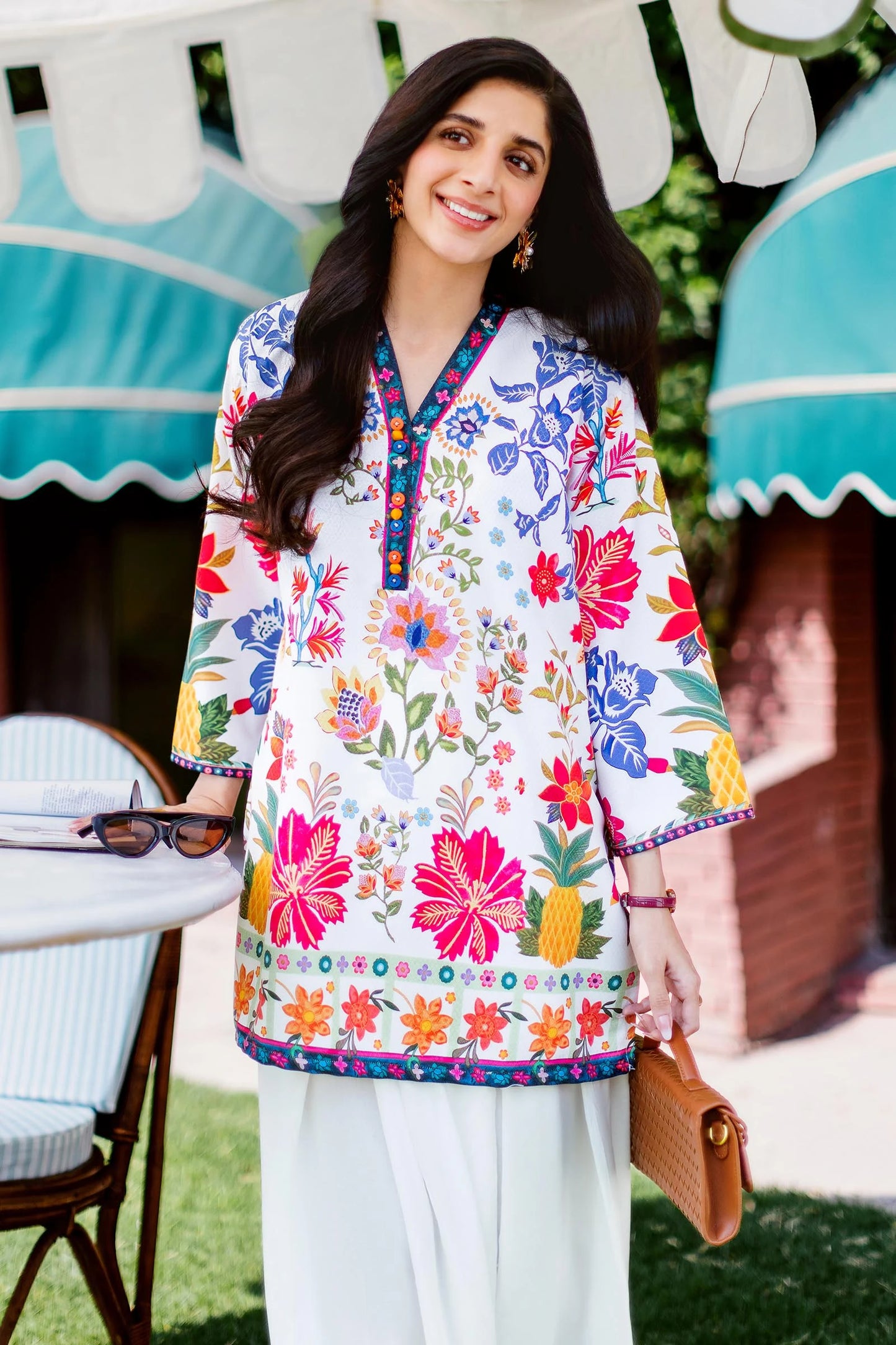 STITCHED BLENDED JACQUARD PRINTED SHIRT | Sana Safinaz