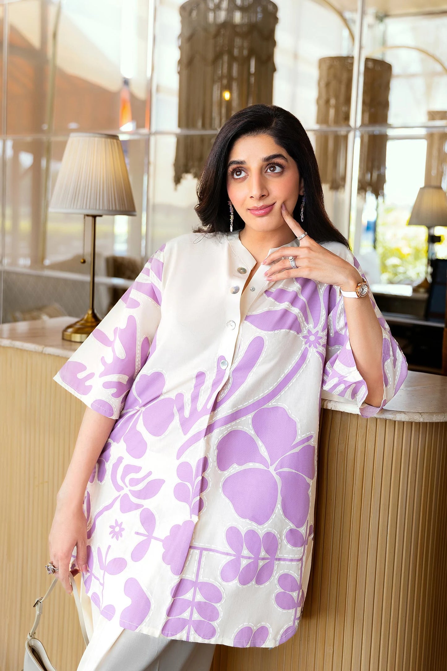 STITCHED LAWN SHIRT | Sana Safinaz