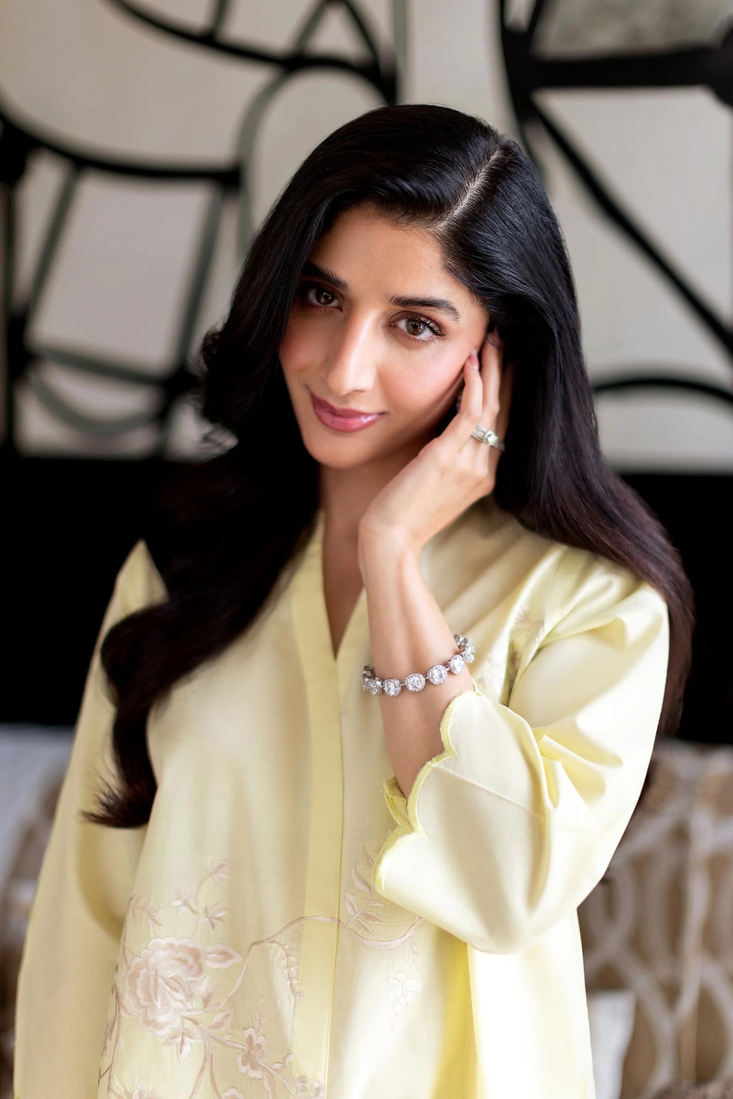 STITCHED LAWN EMBROIDERED SHIRT + SHALWAR | Sana Safinaz