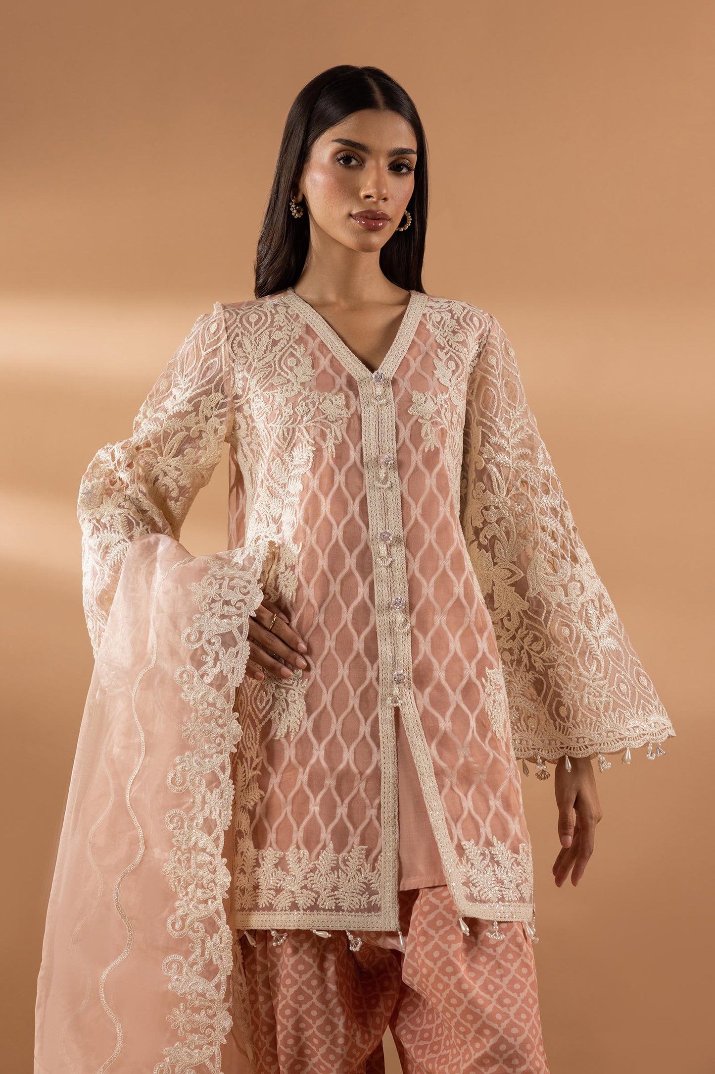 STITCHED EMBROIDERED SUIT | Sana Safinaz