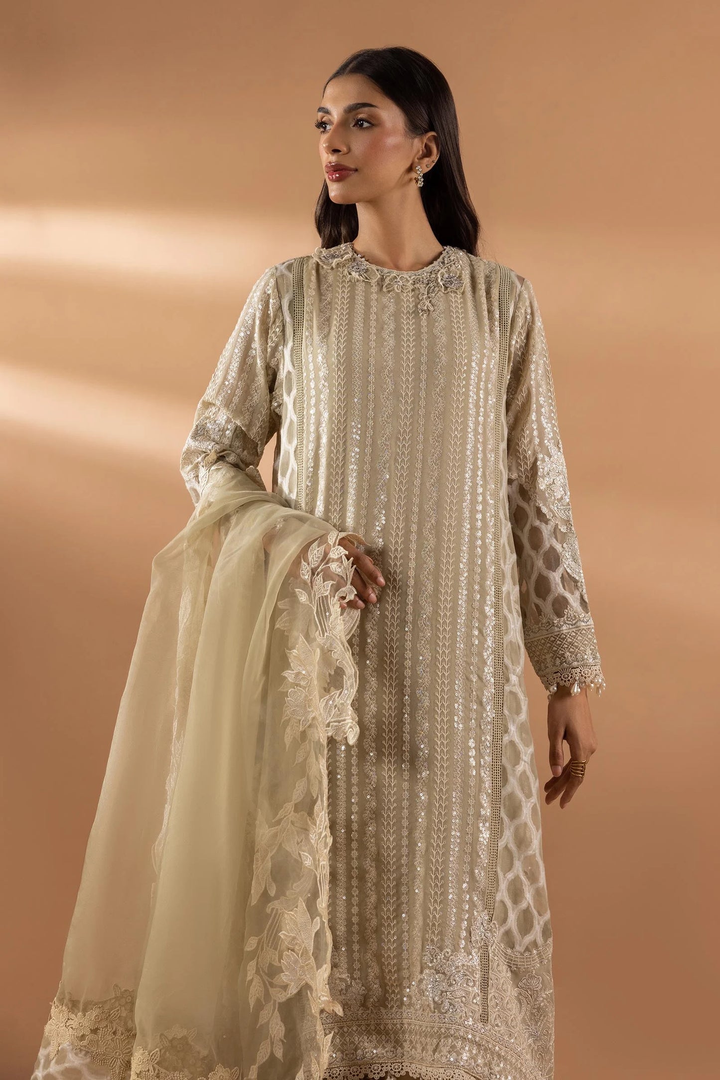 STITCHED EMBROIDERED SUIT | Sana Safinaz