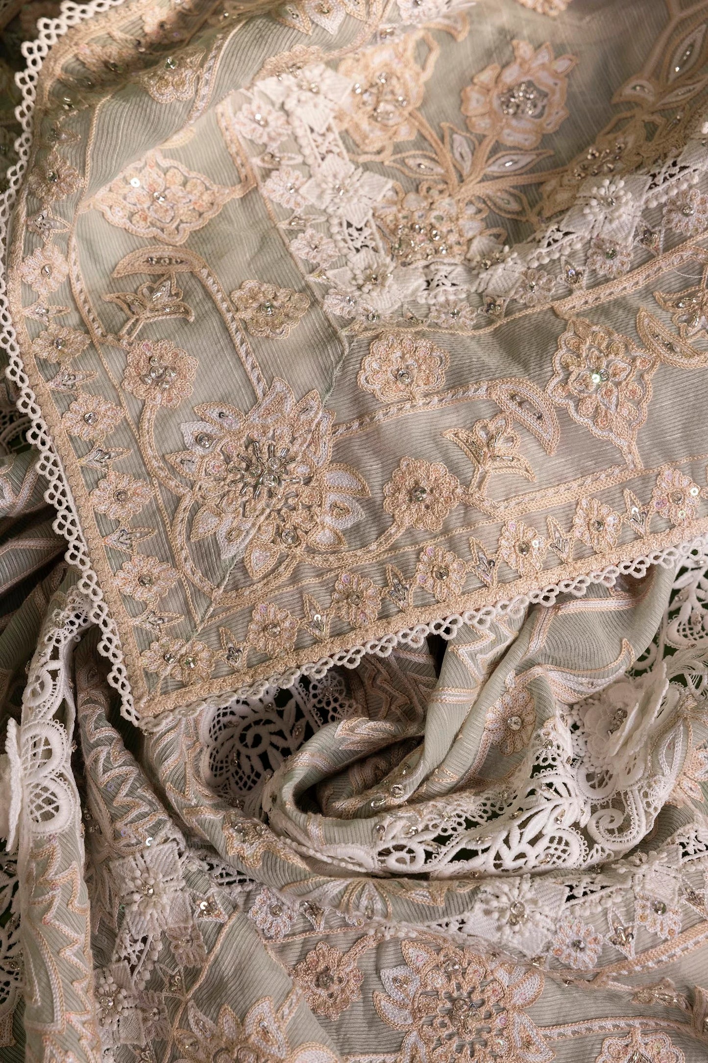 STITCHED LUXURY DUPATTA | SS25FOR318D | LUXURY PRET | SANA SAFINAZ
