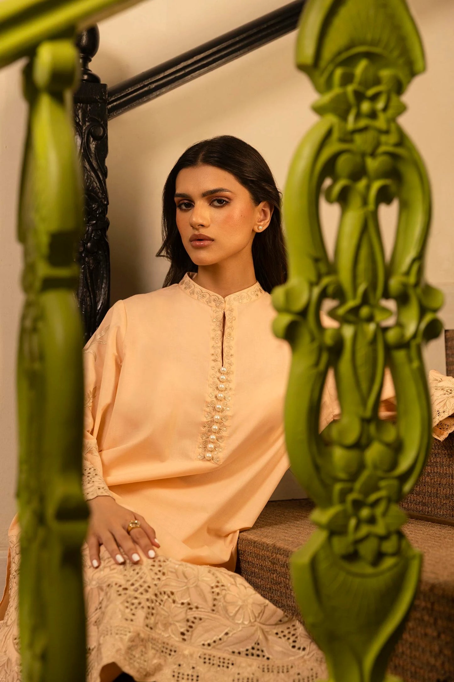 STITCHED LAWN EMBROIDERED SHIRT + CULOTTE | Sana Safinaz