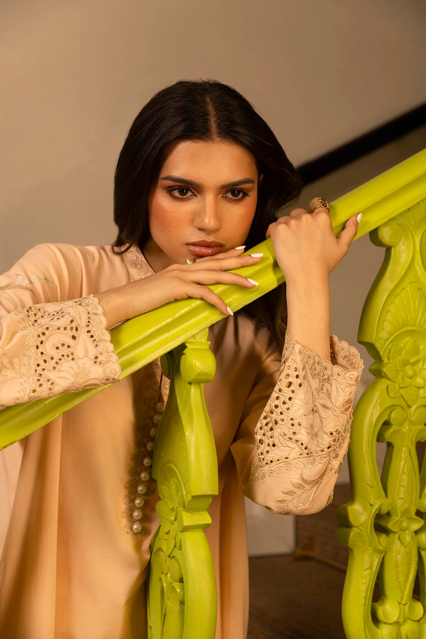 STITCHED LAWN EMBROIDERED SHIRT + CULOTTE | Sana Safinaz
