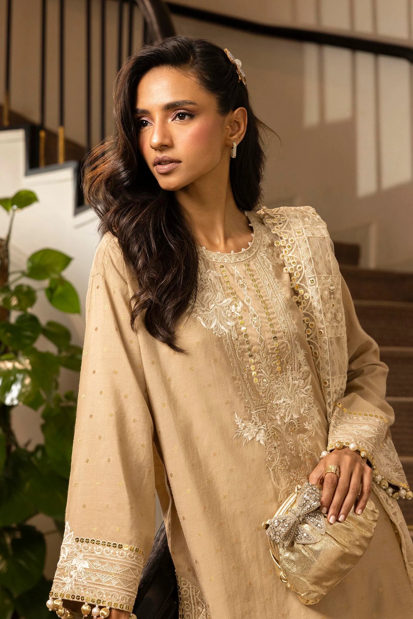 STITCHED JACQUARD SHIRT | Sana Safinaz