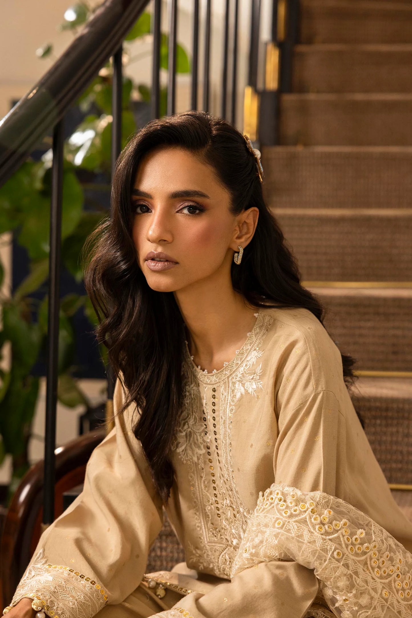 STITCHED JACQUARD SHIRT | Sana Safinaz