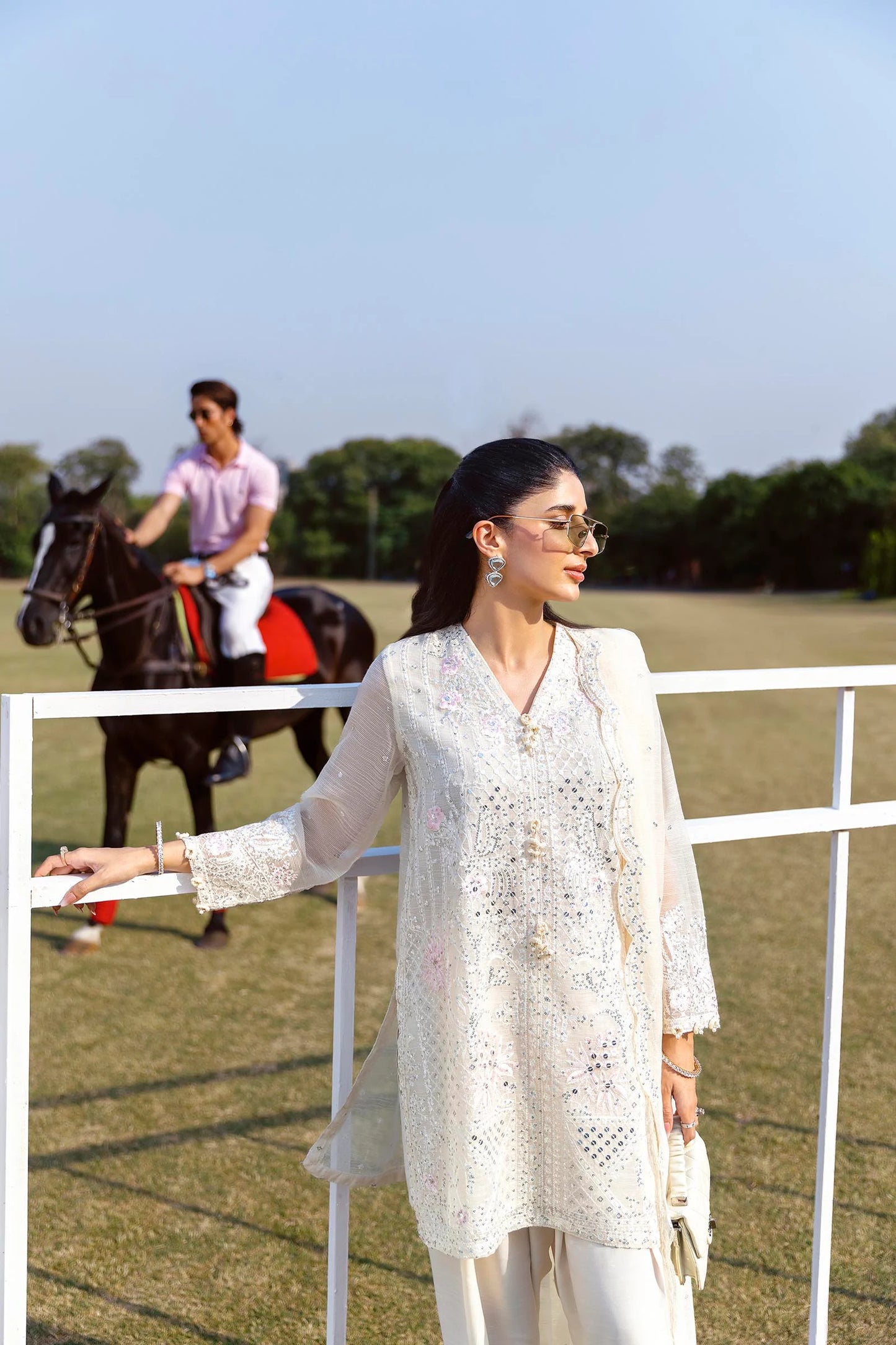 STITCHED EMBROIDERED COTTON SHIRT | Sana Safinaz