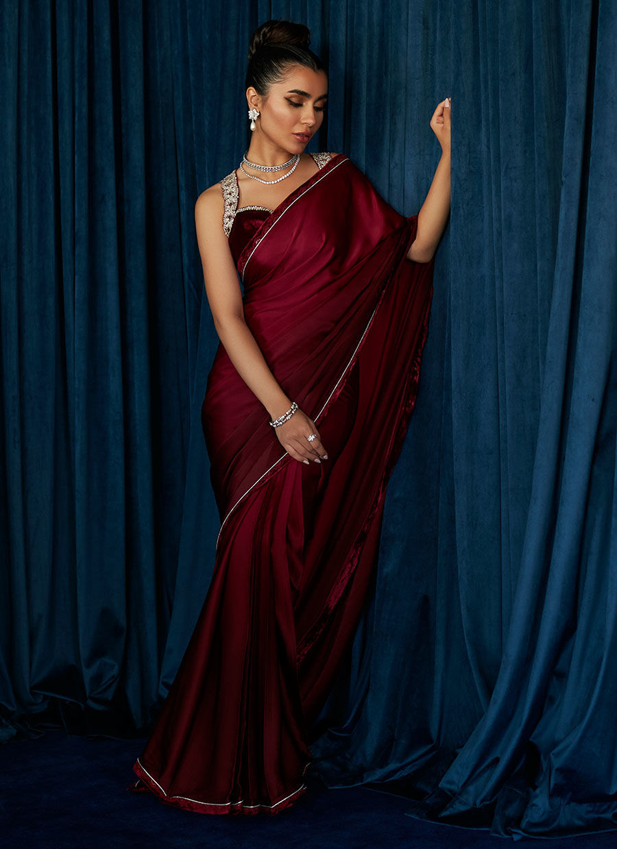 Veronica Ombre Saree | Velvet | FARAH TALIB AZIZ