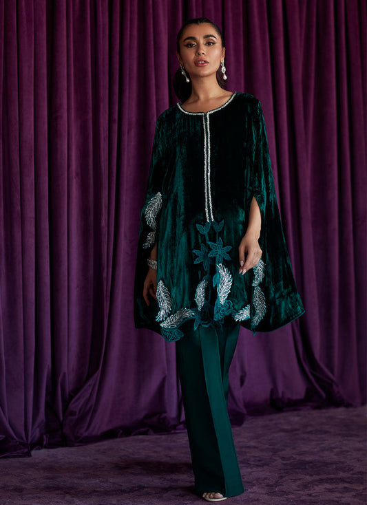 Kristin Emerald Cape | Velvet | FARAH TALIB AZIZ