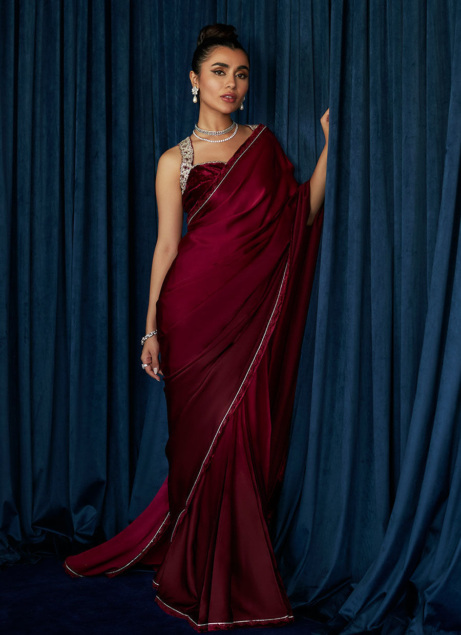 Veronica Ombre Saree | Velvet | FARAH TALIB AZIZ