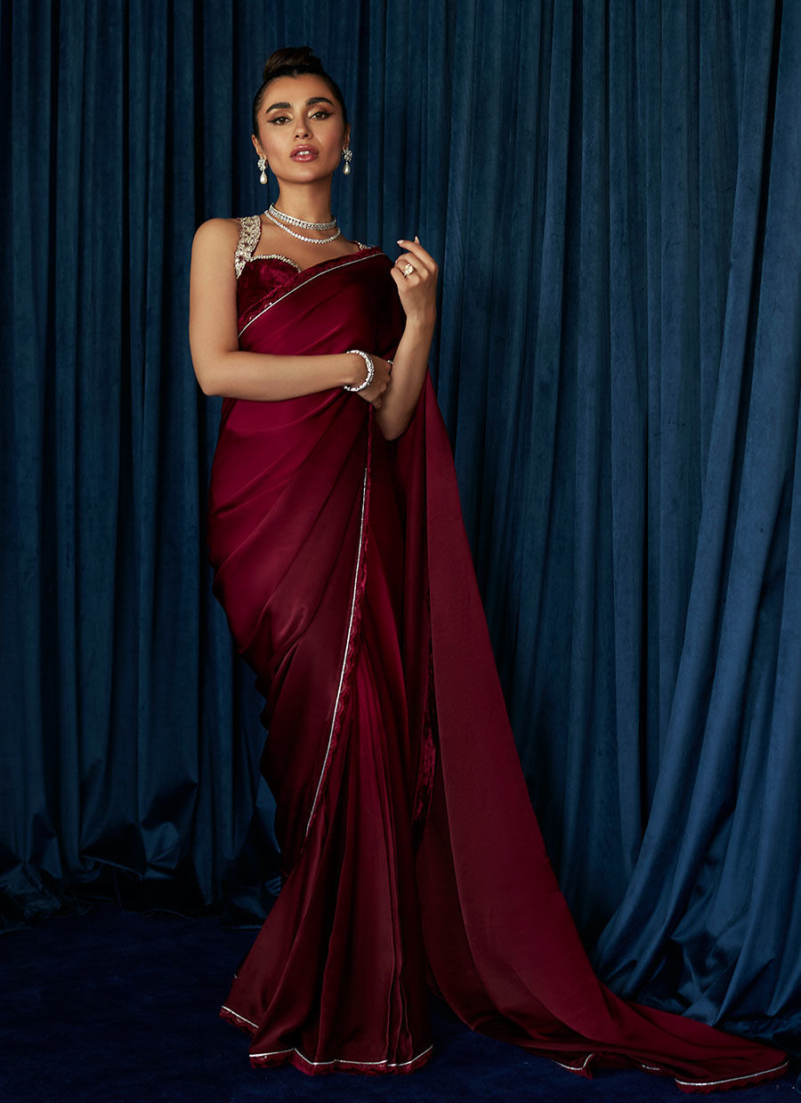 Veronica Ombre Saree | Velvet | FARAH TALIB AZIZ
