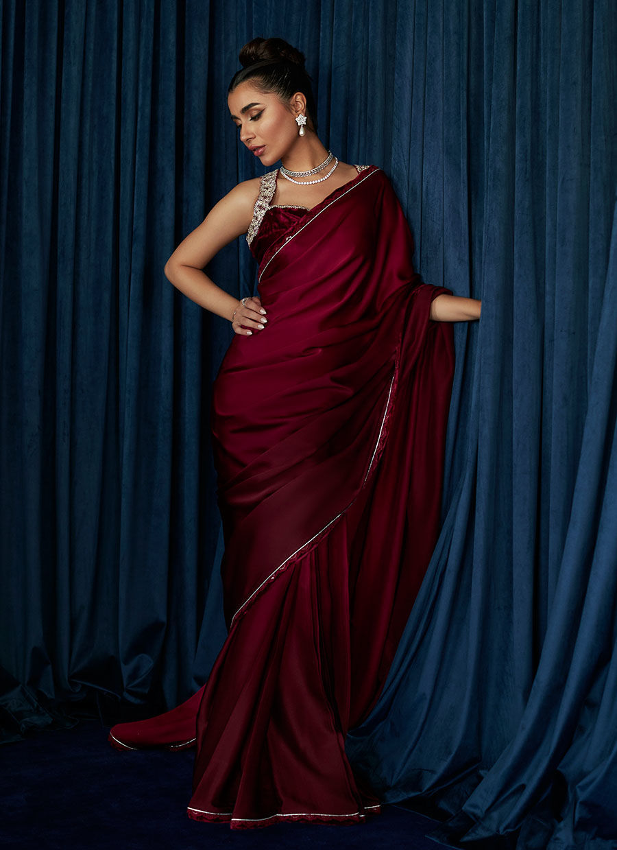 Veronica Ombre Saree | Velvet | FARAH TALIB AZIZ