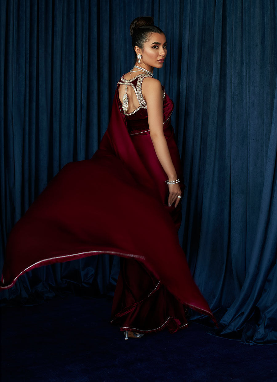 Veronica Ombre Saree | Velvet | FARAH TALIB AZIZ