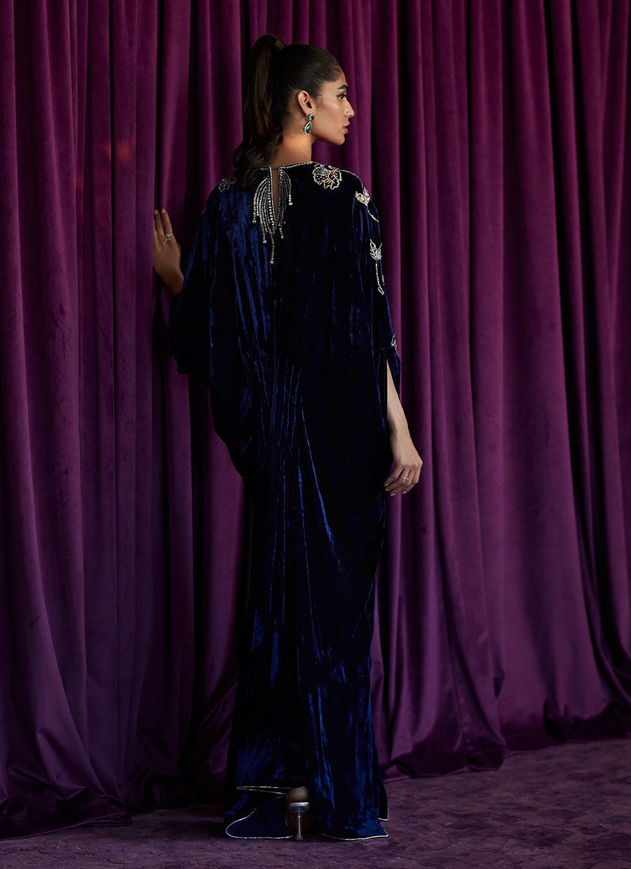 Nicole Navy Kaftan | Velvet | FARAH TALIB AZIZ