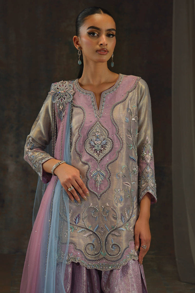 MOONSTONE SHIRT WITH FARSHI SHALWAR | FARIDA HASAN
