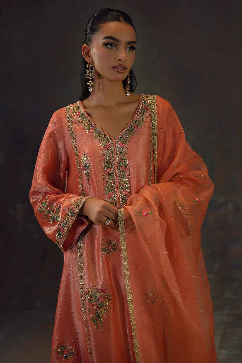 PEACH ZARI LONG FULL SET | FARIDA HASAN