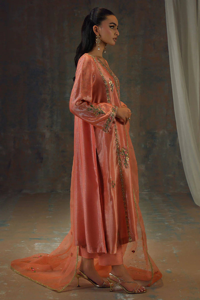 PEACH ZARI LONG FULL SET | FARIDA HASAN