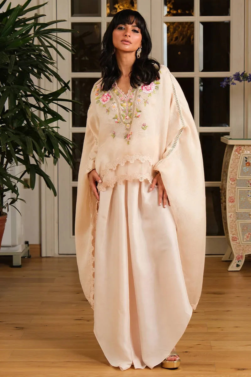 Blush Cape Set | Fh-bess-09 | Bloom Edit Spring Summer '26 | FARIDA HASAN