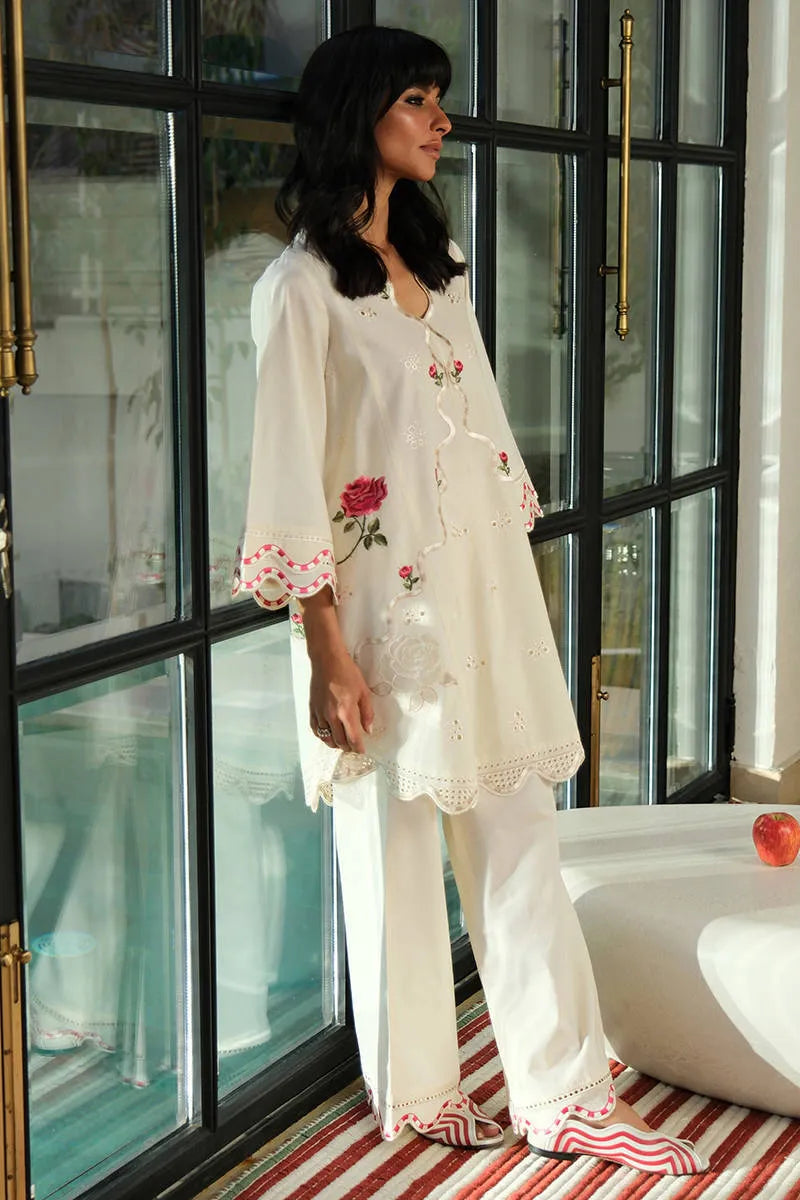 Cream Rose Set | Fh-bess-10 | Bloom Edit Spring Summer '26 | FARIDA HASAN