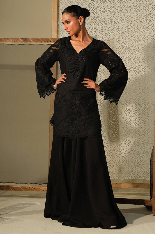 BLACK CRYSTAL ROSE SHIRT | DHOOP | FARIDA HASAN