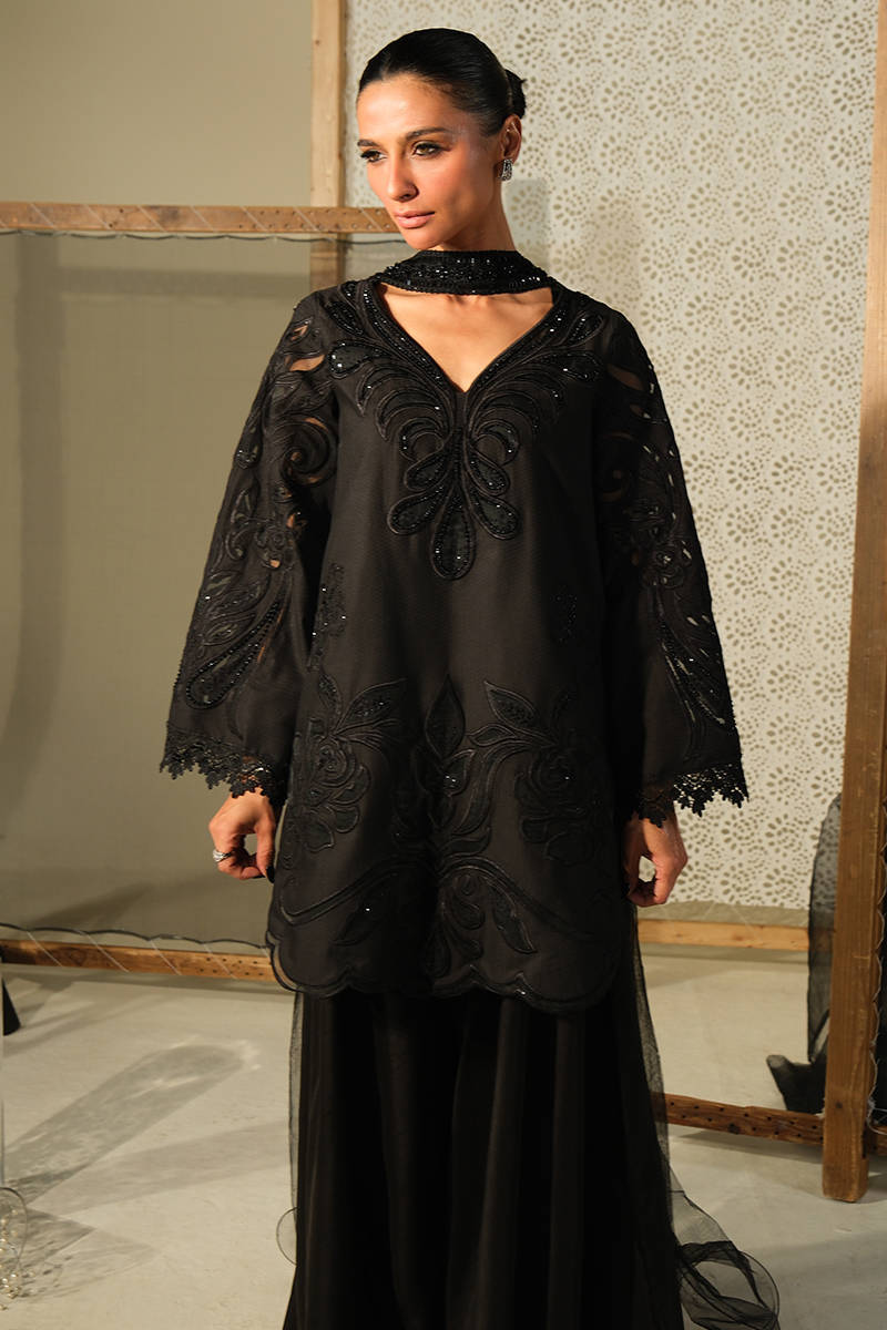 BLACK CRYSTAL ROSE SHIRT | DHOOP | FARIDA HASAN
