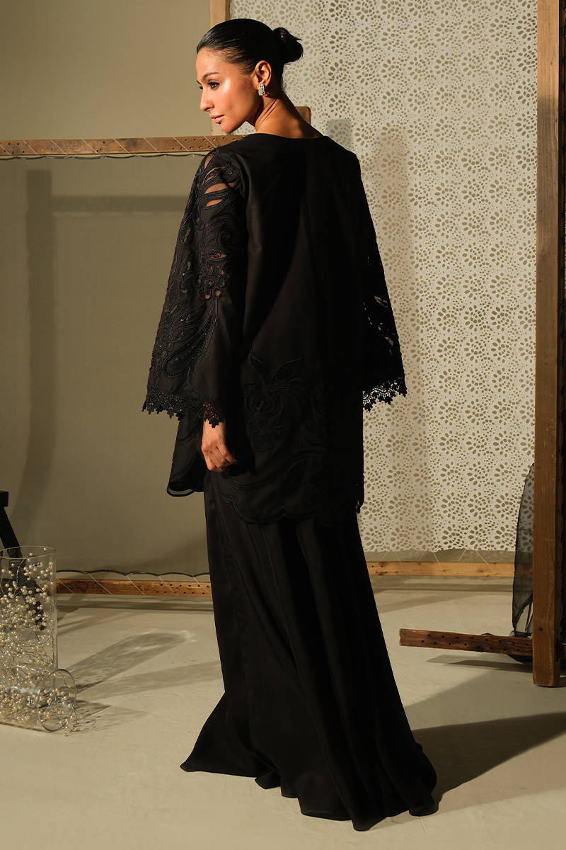 BLACK CRYSTAL ROSE SHIRT | DHOOP | FARIDA HASAN