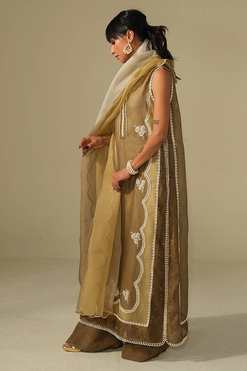 TOFFEE ROSE SHIRT WITH PANTS | DHOOP | FARIDA HASAN