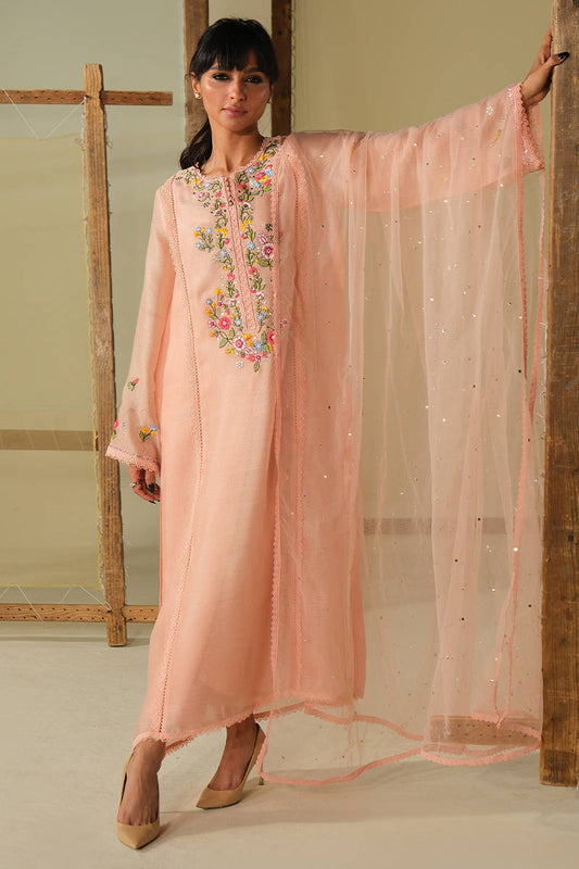 PEACH BLOSSOM SHIRT WITH PANTS | DHOOP | FARIDA HASAN