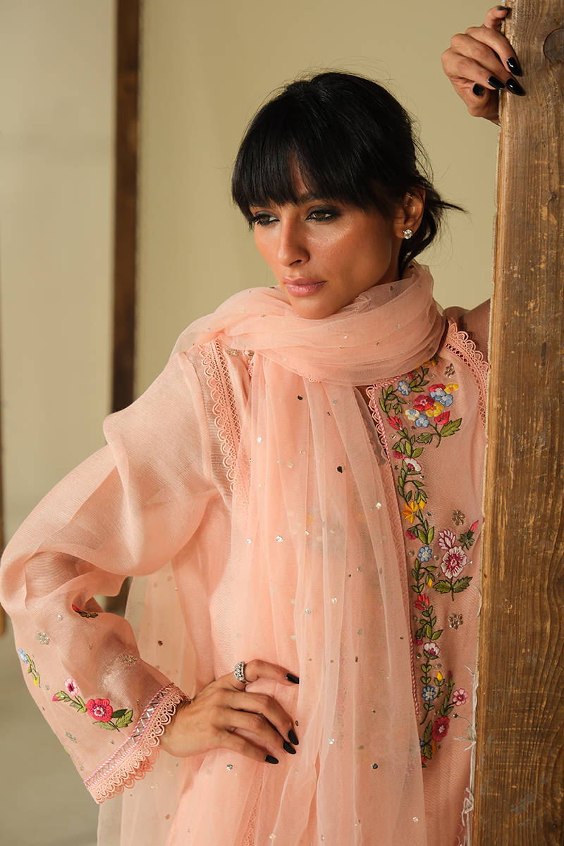 PEACH BLOSSOM SHIRT WITH PANTS | DHOOP | FARIDA HASAN