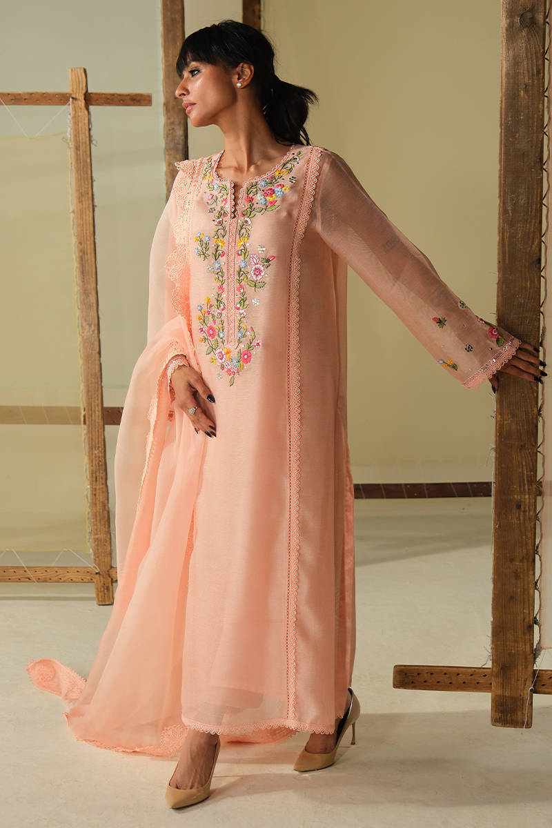 PEACH BLOSSOM SHIRT WITH PANTS | DHOOP | FARIDA HASAN