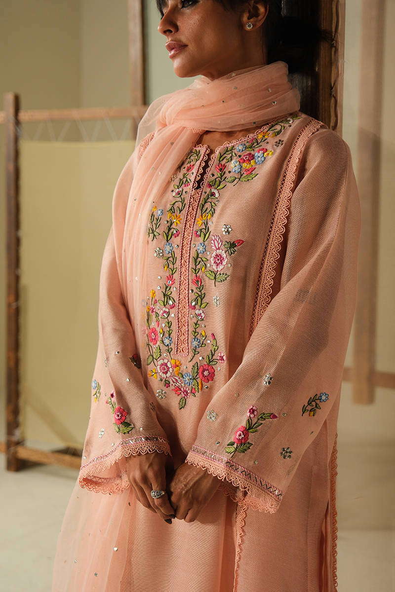 PEACH BLOSSOM SHIRT WITH PANTS | DHOOP | FARIDA HASAN