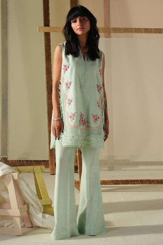AQUA ROSE SHIRT WITH PANTS | DHOOP | FARIDA HASAN