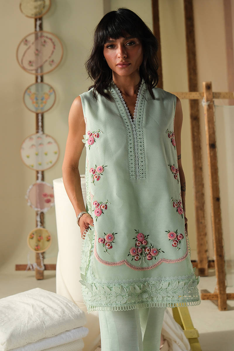 AQUA ROSE SHIRT WITH PANTS | DHOOP | FARIDA HASAN