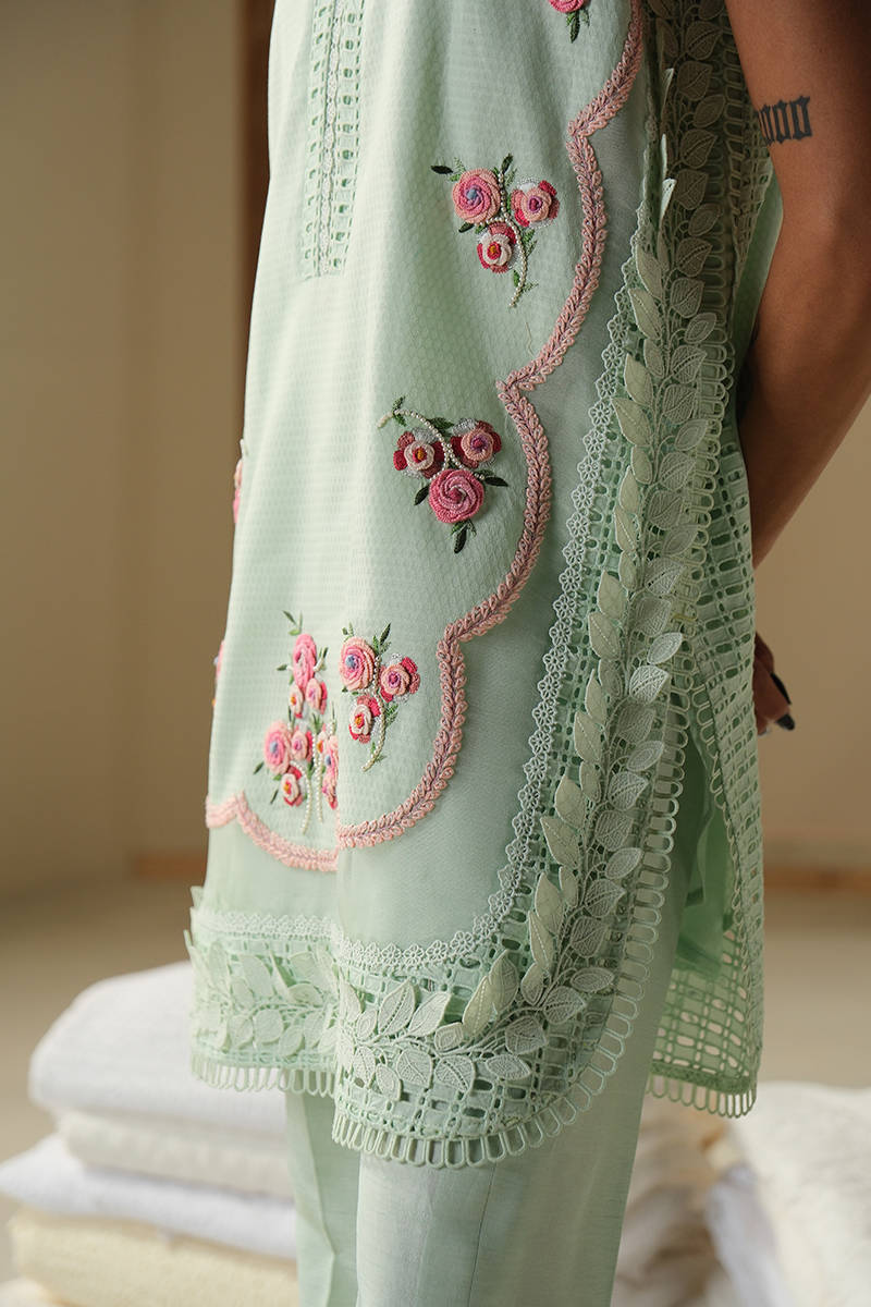 AQUA ROSE SHIRT WITH PANTS | DHOOP | FARIDA HASAN