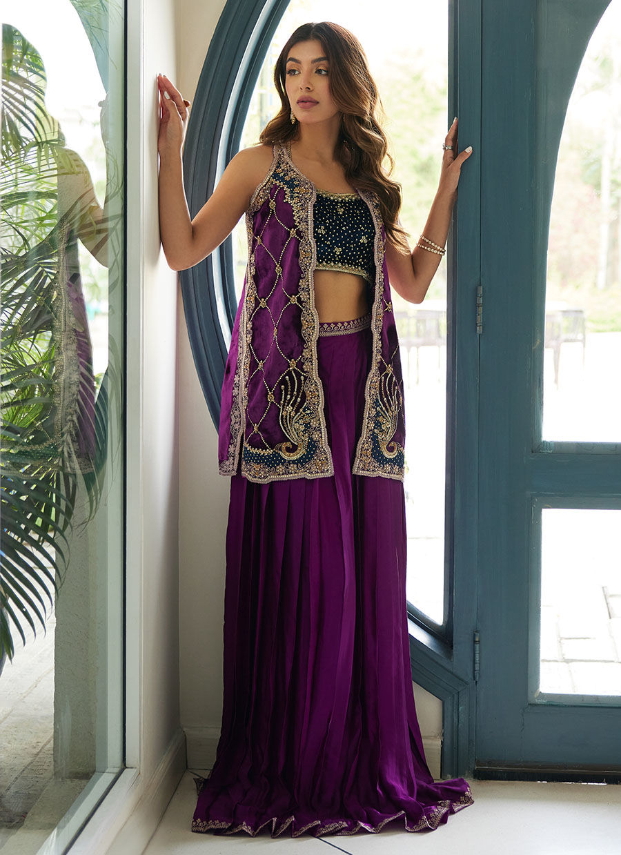 Nisreen Jacket And Blouse | Velvet | FARAH TALIB AZIZ