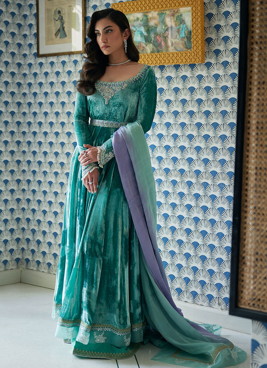 Naja Aqua Kalidaar And Dupatta | Velvet | FARAH TALIB AZIZ