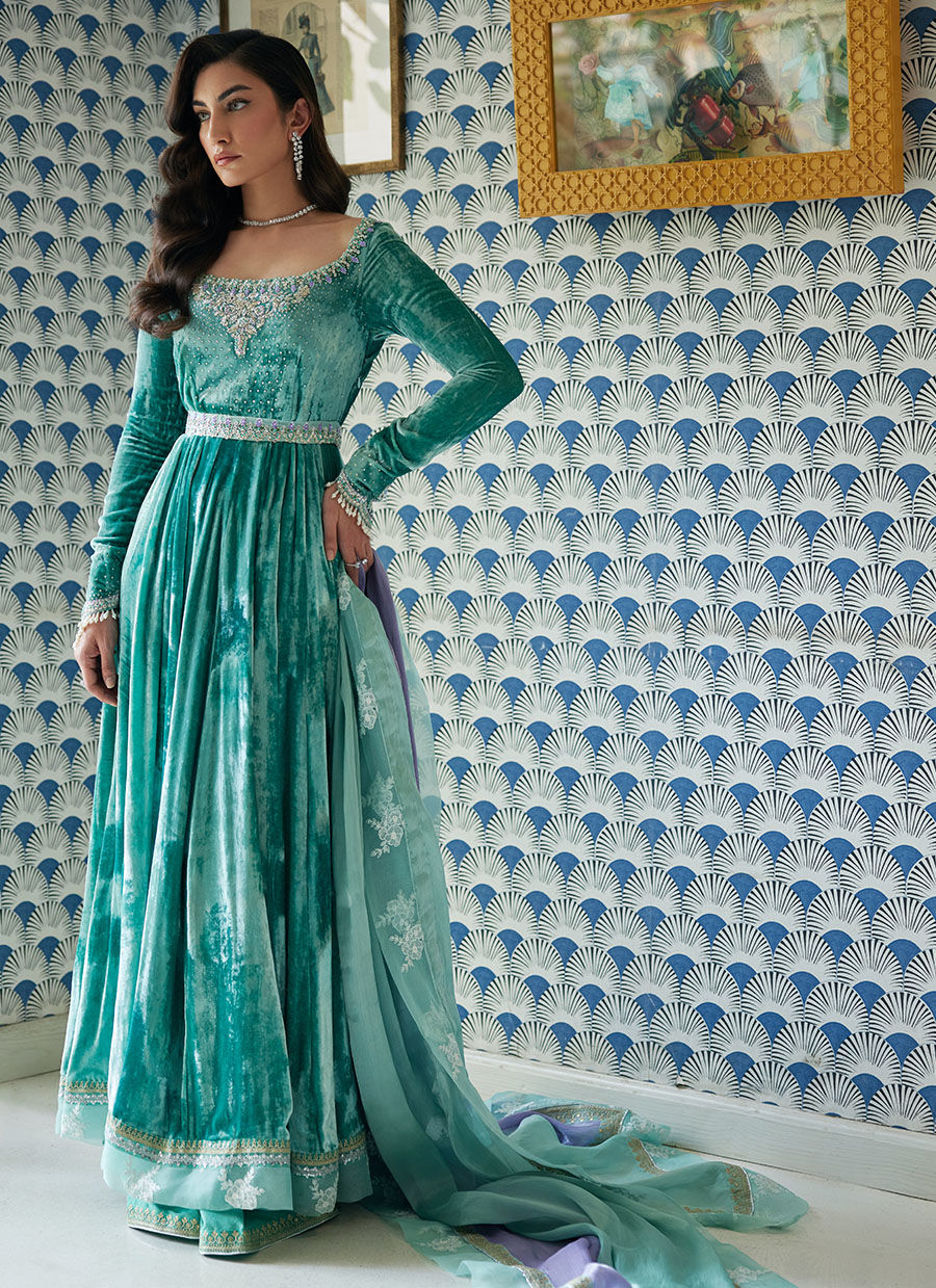 Naja Aqua Kalidaar And Dupatta | Velvet | FARAH TALIB AZIZ