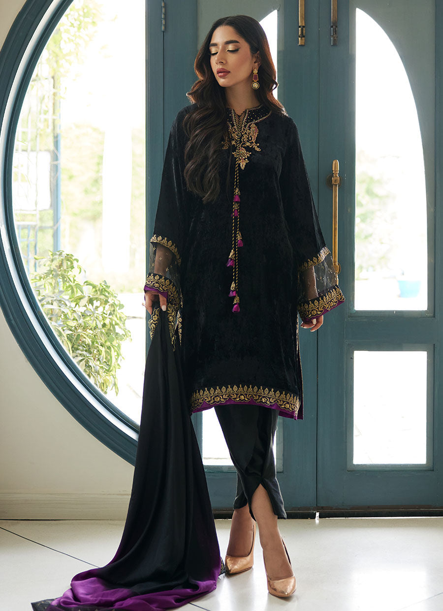 Sabeel Shirt And Dupatta | Velvet | FARAH TALIB AZIZ