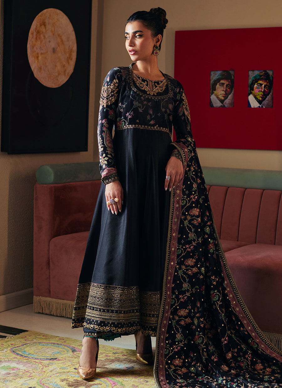Veroz Kalidaar And Silk Dupatta | Velvet | FARAH TALIB AZIZ